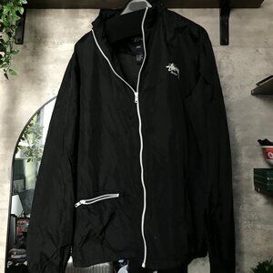 Stüssy 2012 Black Water-Repellent Windbreaker w/ Hidden Hood (Rare OG)